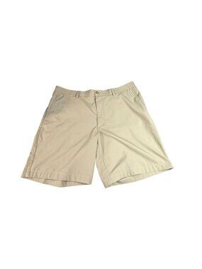PGA Tour Size 38  Men's Khaki Bermuda Flat front Golf Summer Shorts w/Pockets
